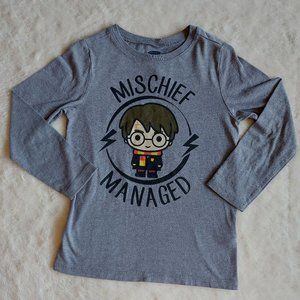 Harry Potter Mischief Managed Kids Grey 5T Graphic Long Sleeved Tee